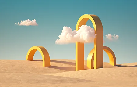  天空 云 风景 抽象 几何 拱门 黄色 沙漠 沙子 沙丘 