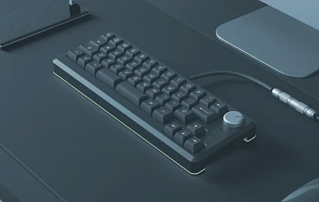 AI艺术 键盘 桌子 手机 