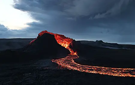 托比·埃利奥特 自然 风景 火山 熔岩 傍晚 云 冰岛 天空 