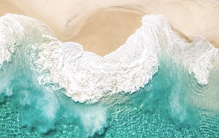   海滩 雨伞 海浪 俯视 鸟瞰 无人机照片 