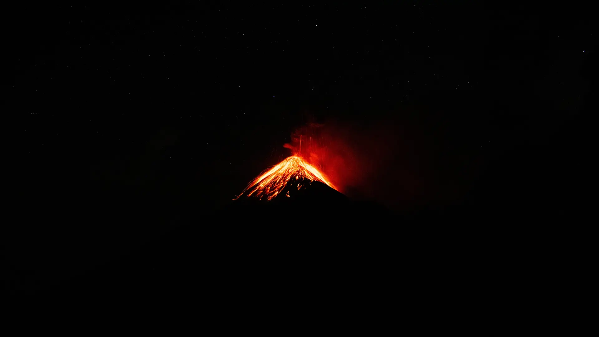 火山 喷发 山脉 星星 熔岩 烟雾 自然 危地马拉 