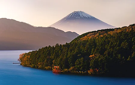 风景 自然 富士山 河流  电脑壁纸 4K壁纸