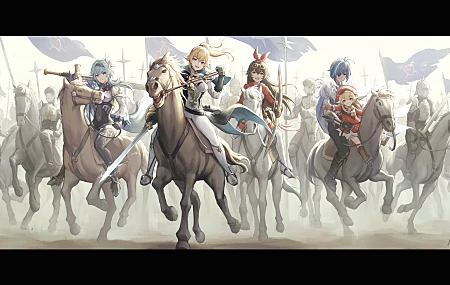 骑士 游戏CG角色 动漫女孩 动漫男孩 剑 武器 电脑壁纸 4K壁纸
