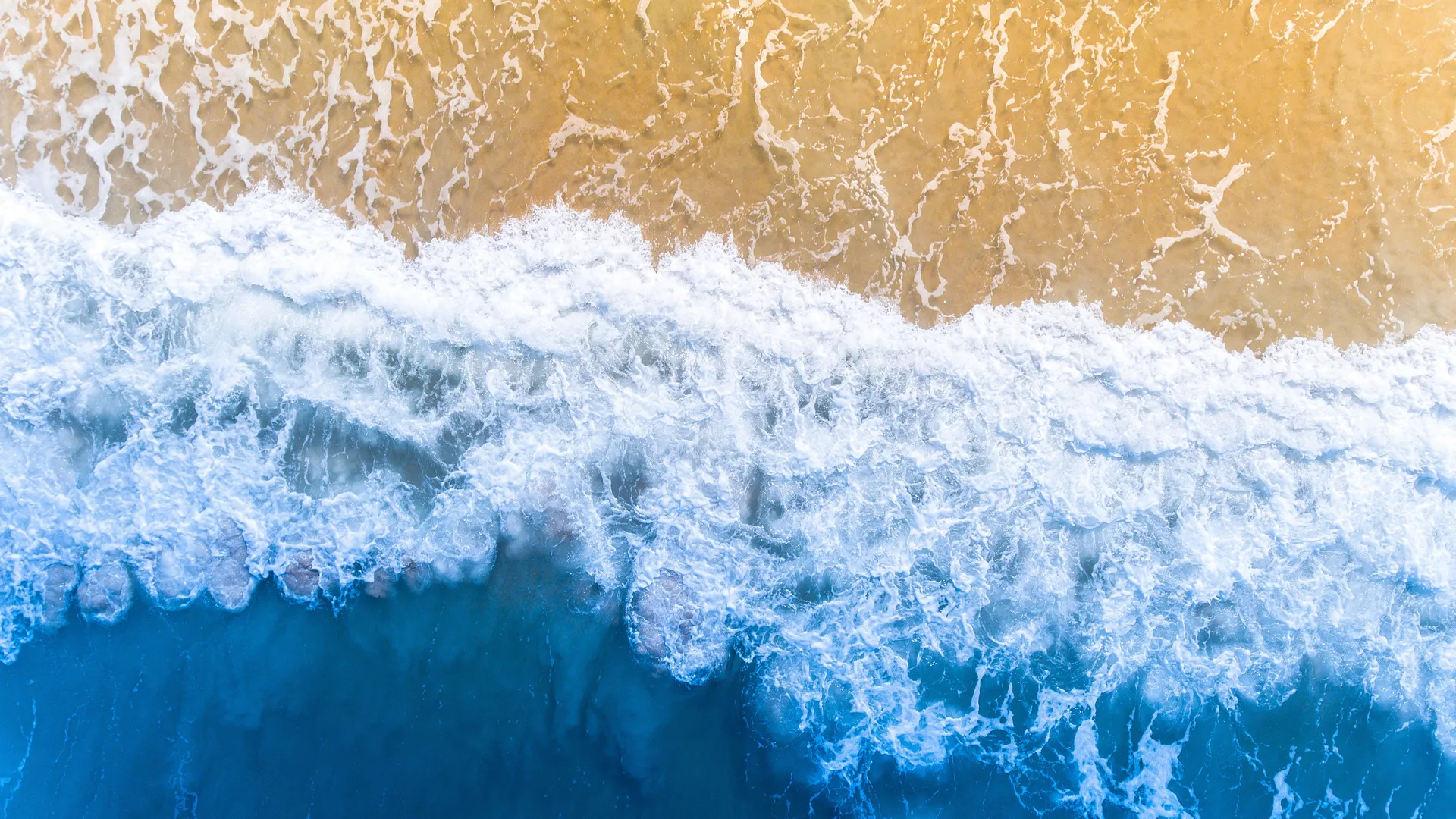 海浪 大海 沙滩 海滩 水 潮 俯瞰 自然 风景 电脑壁纸 4K壁纸