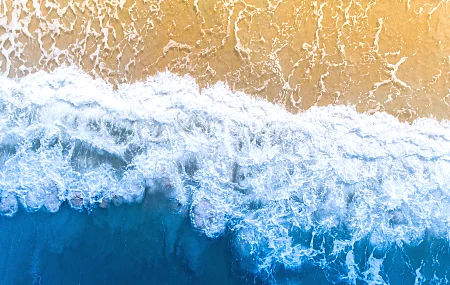 海浪 大海 沙滩 海滩 水 潮 俯瞰 自然 风景 电脑壁纸 4K壁纸