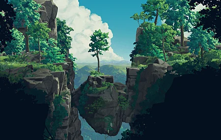 游戏CG艺术 游戏CG 平静 森林 AI艺术 自然 绿色  电脑壁纸 4K壁纸