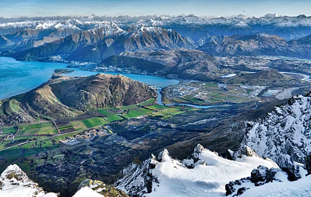 摄影 山 水 雪 风景 田野 新西兰 鸟瞰 电脑壁纸 8K壁纸