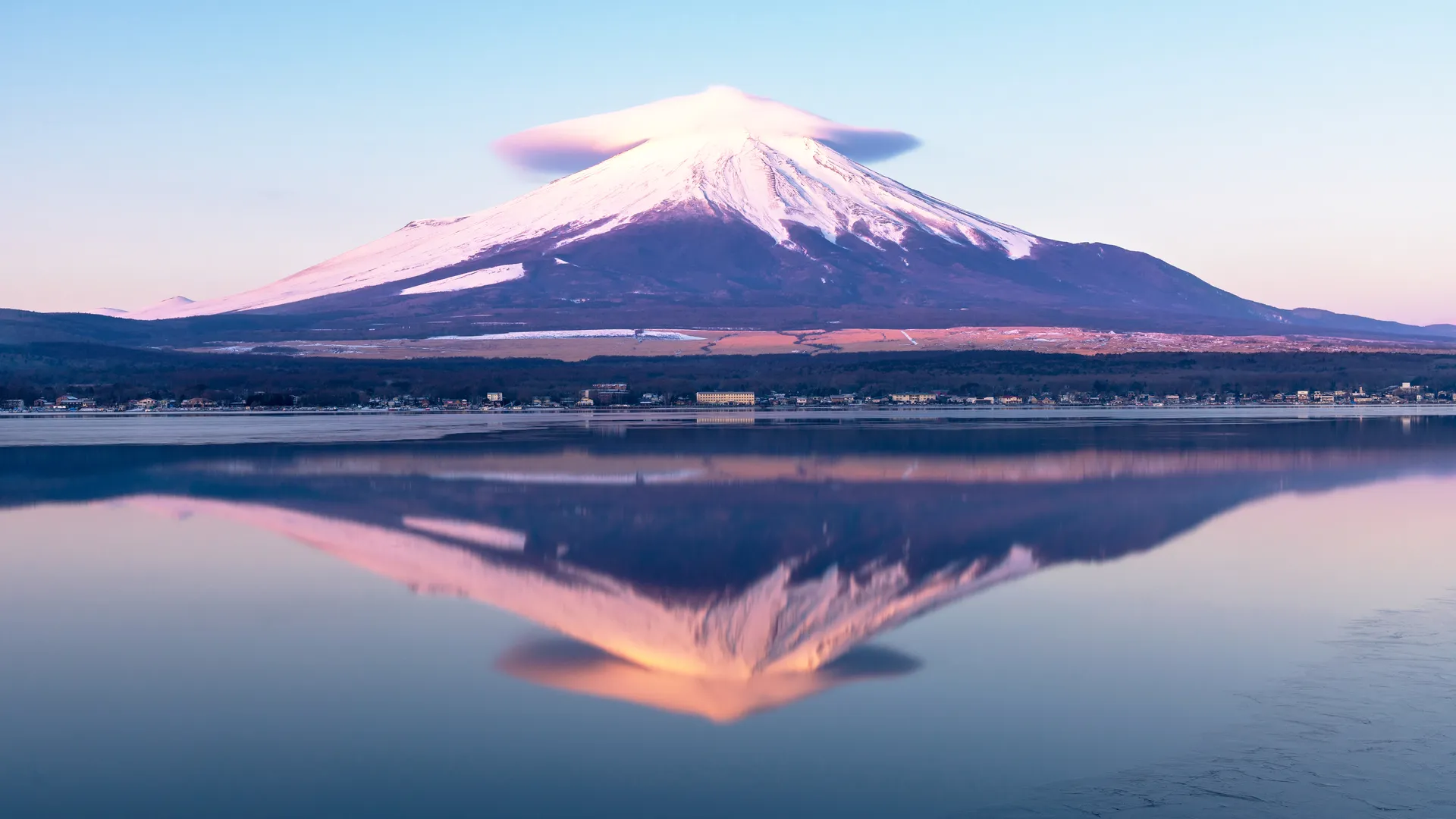 富士山 湖 云  电脑壁纸 4K壁纸