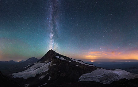 山脉 星星 风景 星光 银河 流星 冰川 电脑壁纸 4K壁纸