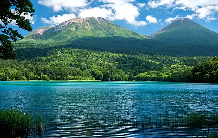 自然 风景 湖泊 河流 山脉 天空 云 森林  电脑壁纸 4K壁纸