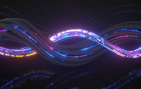 发光 灯光 霓虹灯 彩色 抽象 螺旋  电脑壁纸 4K壁纸
