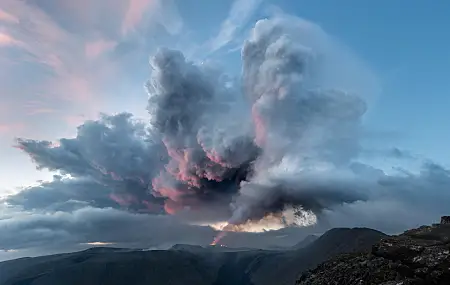 云 风景 冰岛 自然 火山 烟雾 电脑壁纸 8K壁纸