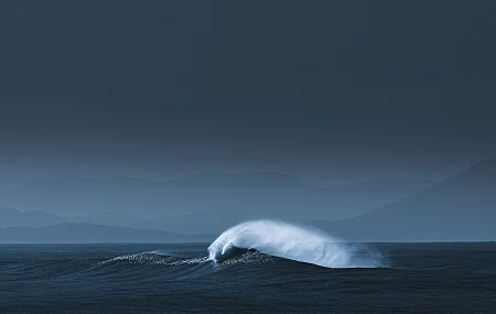 自然 风景 大海 海浪 夜晚  电脑壁纸 4K壁纸