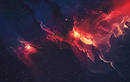  太空 恒星 宇宙 太空逃逸 星云 红色  电脑壁纸 4K壁纸
