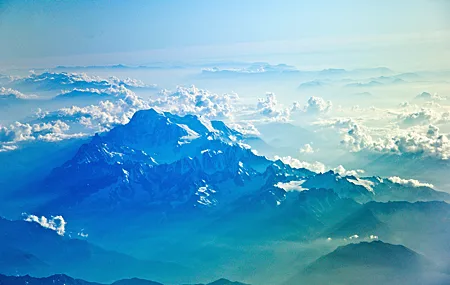 自然 雪 山 云 风景 蓝色 天空 山脉 电脑壁纸 4K壁纸