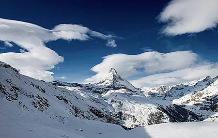 雪 山 雪峰 风景 雪山 云 天空 瑞士 自然 电脑壁纸 4K壁纸