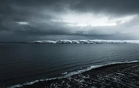 自然 雪 冬天 云 海 风景 悬崖 海岸  电脑壁纸 4K壁纸