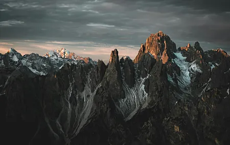 风景 雪 云 自然 山脉 4K壁纸