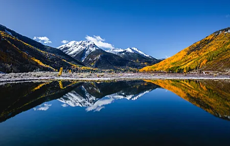 摄影 风景 自然 湖泊 水 山脉 天空 云 森林 树木 4K壁纸