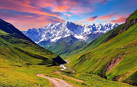 自然 丘陵 雪 山脉 风景 雪山 4K壁纸