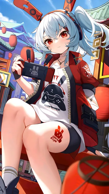 动漫女孩 任天堂 兔耳朵 竖屏 手机壁纸 4K壁纸