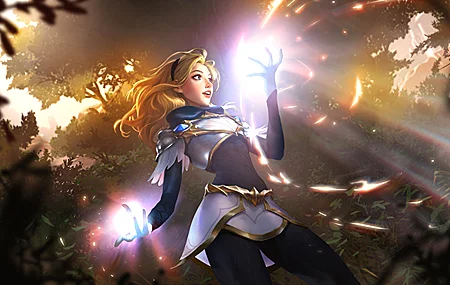 奇幻女孩 鲁尼特拉传奇 英雄联盟 电脑游戏 奇幻艺术  4K壁纸