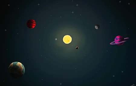 空间 绘图 星球 太空 银河系 太阳 恒星 4K壁纸