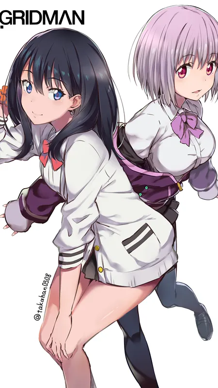 黑发 女学生 微笑 真人 动漫 AI艺术 插图 白色背景 动漫女孩 手机壁纸 4K壁纸