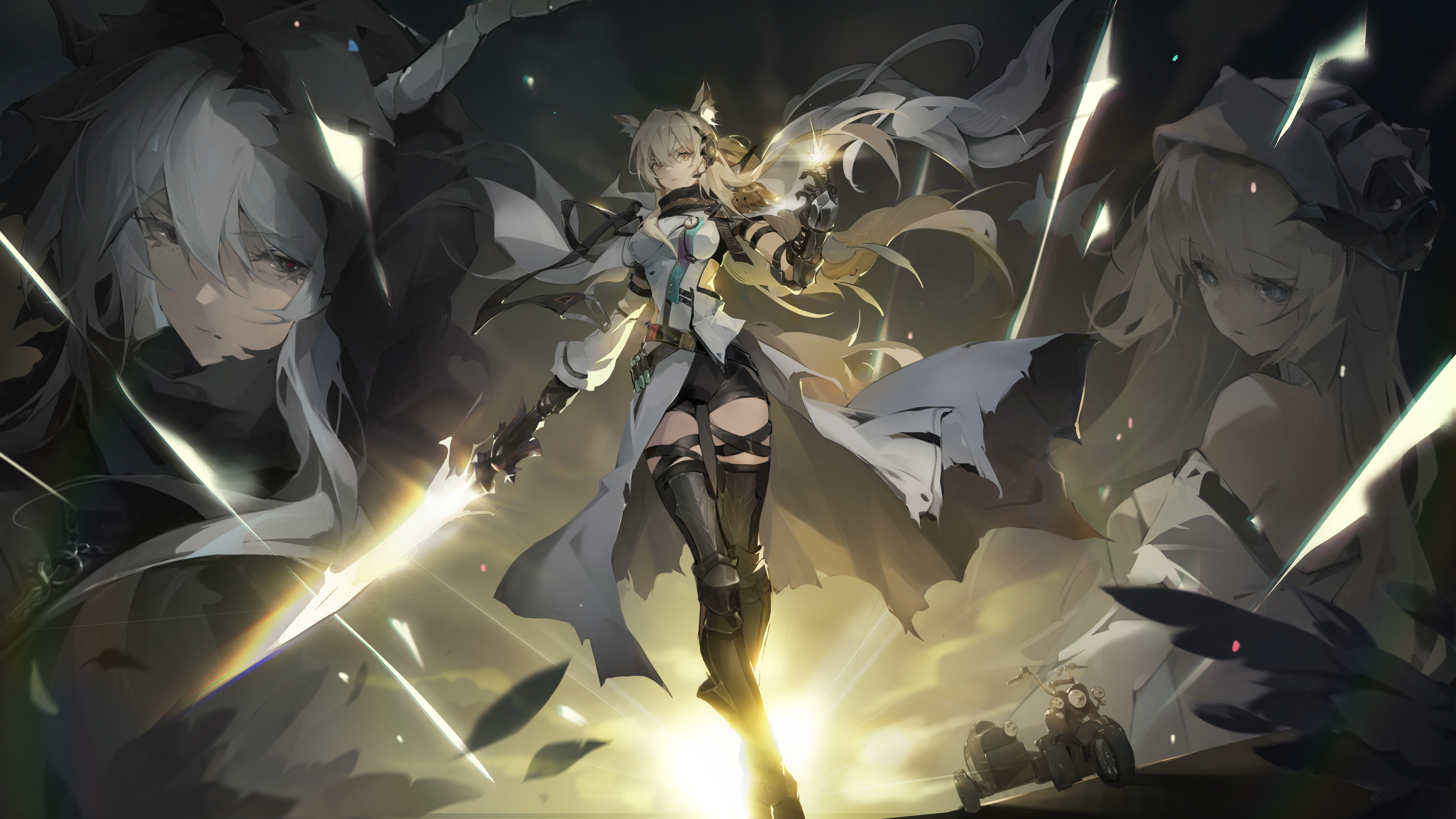 武士 动漫女孩 艺术品 电脑壁纸 4K壁纸