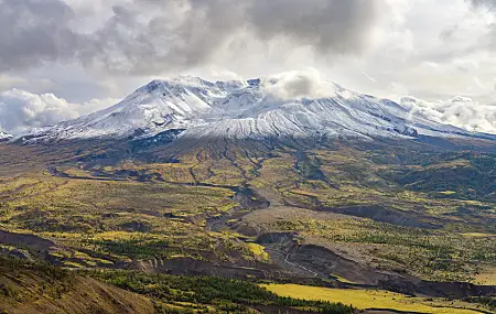 华盛顿州山脉 自然 雪 风景 云