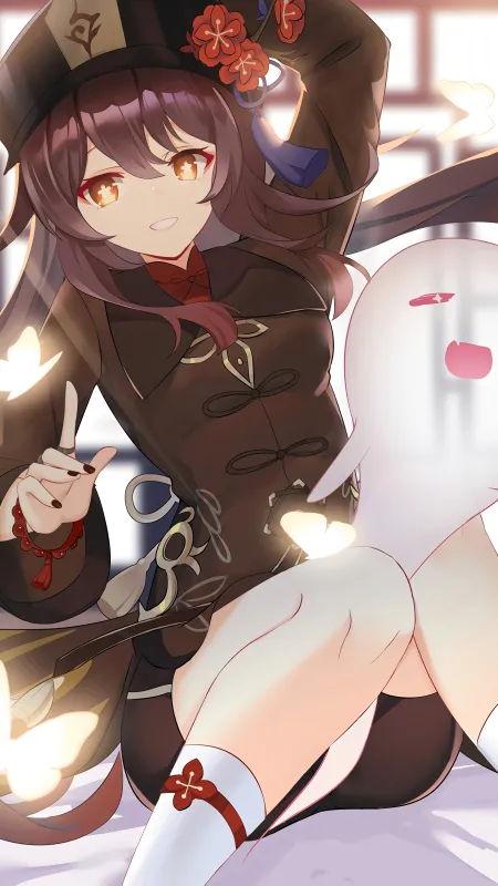 胡桃 原神 灵莎兰 动漫女孩 原神 动漫 4壁纸