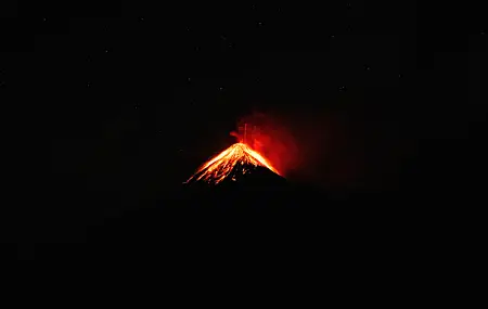 火山 喷发 山脉 星星 熔岩 烟雾 自然 危地马拉 