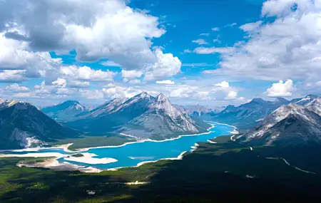 风景 云 湖 山 森林 鸟瞰 天空 自然 水 雪  电脑壁纸 4K壁纸