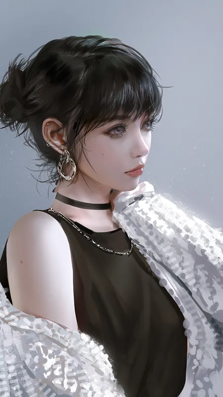  动漫 动漫女孩 耳环 手机壁纸 4K壁纸