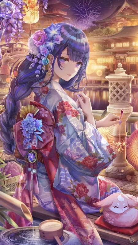 紫色头发 都灵赤瓜 动漫 动漫女孩  手机壁纸 4K壁纸