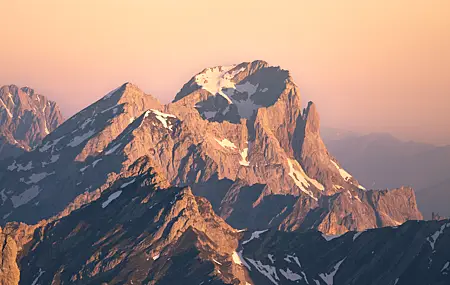 风景 雪 山 岩石 自然 日落  电脑壁纸 4K壁纸