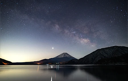 富士山 夜 山 自然 风景  电脑壁纸 4K壁纸