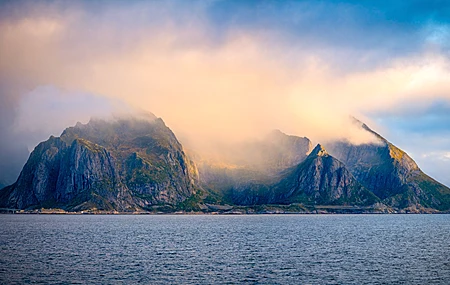 自然 景观 水 云 雾 草 山 岩石 桥梁 天空 远景 日出 4K壁纸