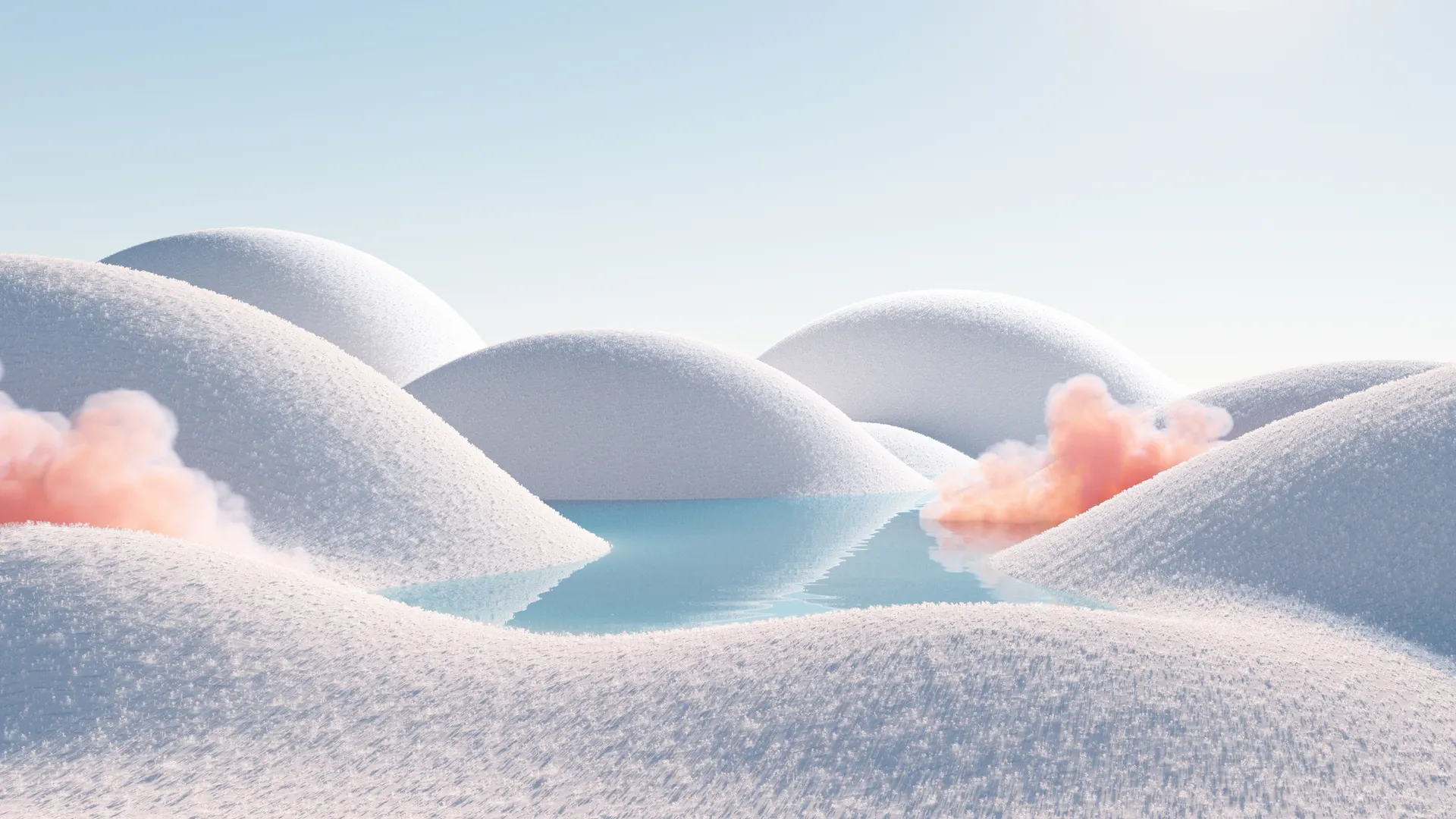 风景 自然 水 倒影 抽象 云 CGI 4K壁纸