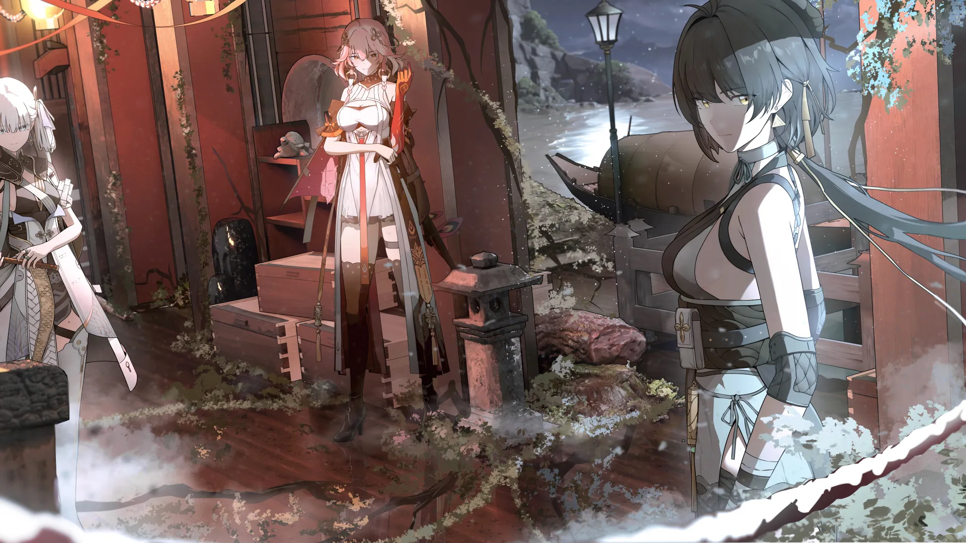 视频 游戏 角色 长发 女孩 微笑 蓝色眼睛 呼啸的波浪 女性 漫游者 超宽 黑色头发 黄色眼睛 耳环 8K壁纸