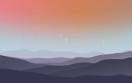 极简主义 星星 山脉 薄雾