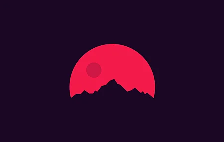 山脉 极简主义 红色 简单背景 阳光 AI艺术 自然 