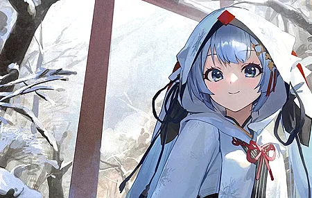 莫西 艺术家 动漫 动漫女孩 冬天 鸟取 雪 小提琴 初音 由纪 4壁纸