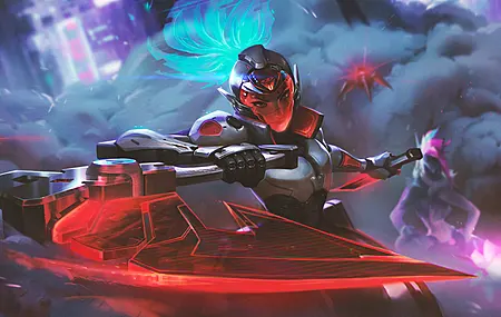 阿卡利 英雄联盟 电子游戏人物 奇幻女孩 战士 英雄联盟 武器 奇幻艺术 盔甲 赛博朋克 烟雾 战斗 绘图 插图 红色 