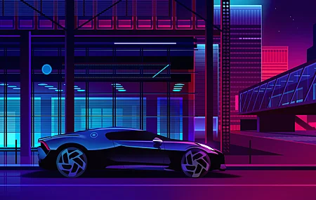 AI艺术 车辆 灯光 城市 城市灯光 霓虹灯 城市 现代 未来主义 未来城市 赛博朋克 建筑模型 街道 夜晚 城市景观 矢量艺术 矢量图形 