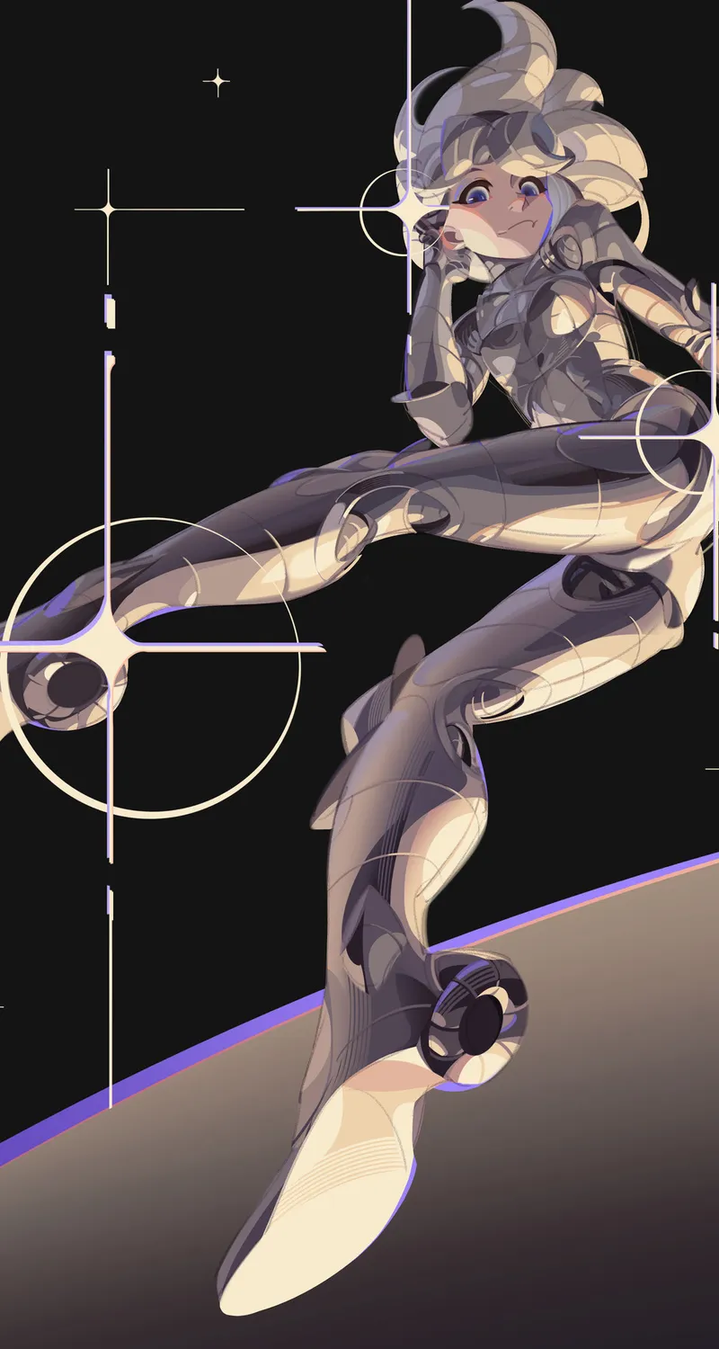 宇航员 动漫女孩 明星 轨道视图 宇航服 4壁纸