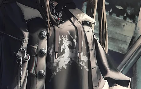 长发 胡桃 原神 看观众 动漫 动漫女孩 原神 渔网 双尾 吊袜带 长袜 手机 4壁纸