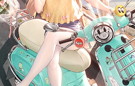 双腿交叉 发髻 比基尼 动漫 动漫女孩 车辆 鲜花 日落 夕阳辉光 水 城市 猫 动物 鞋子 鸟 阴影 云 天空 正面视图 滑板车 4壁纸