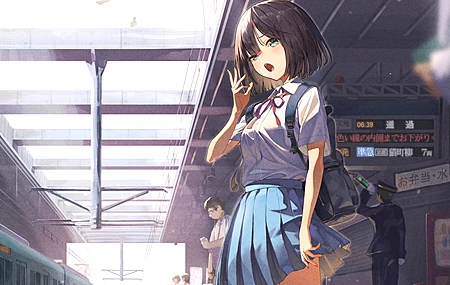 卡布 短发 裙子 动漫 动漫女孩 校服 