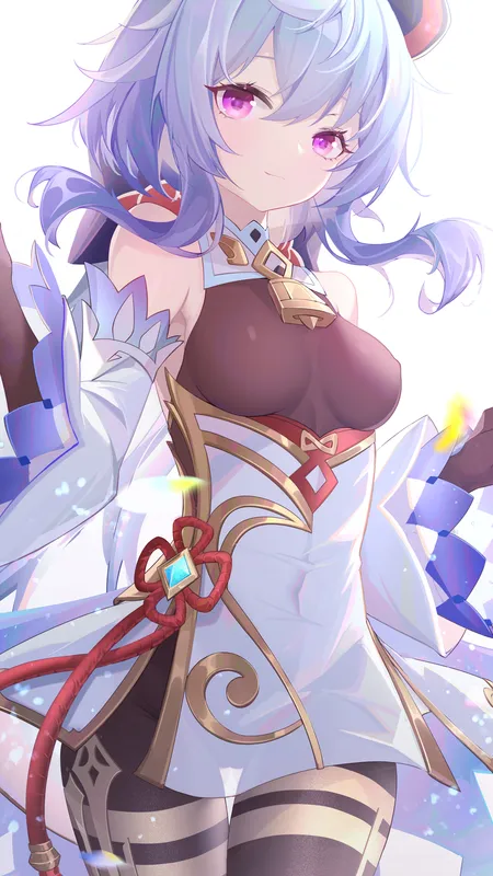 下月 蓝发 动漫 动漫女孩 AI艺术 原神 感伤 原神 角 紫色眼睛 蝴蝶 长袜 4壁纸